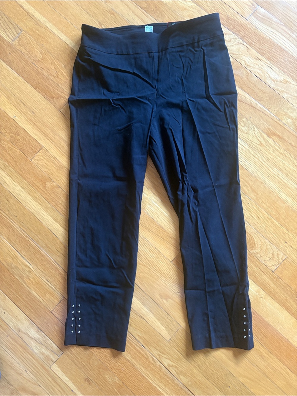 Avenue Super Stretch Ankle Pants with Hem Stud Accents